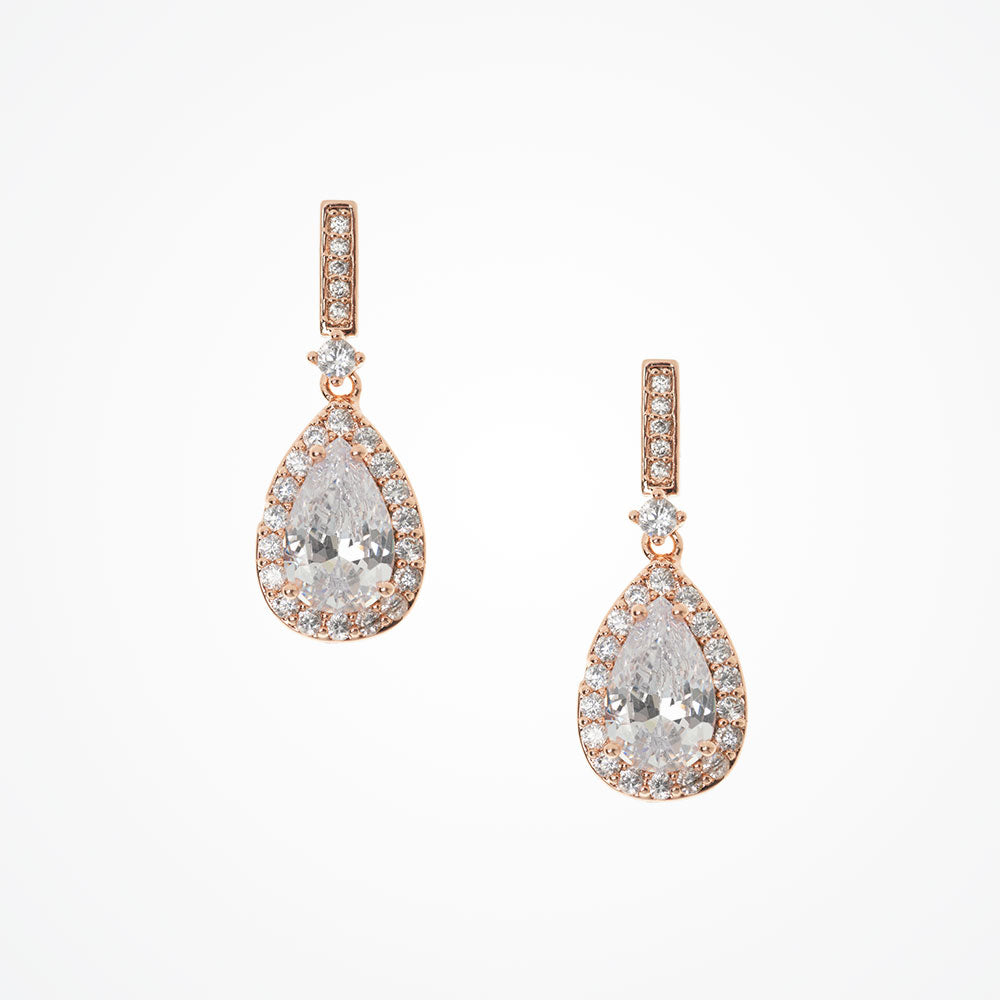 18ct Rose Gold Labradorite Double Teardrop popular Frame Earrings