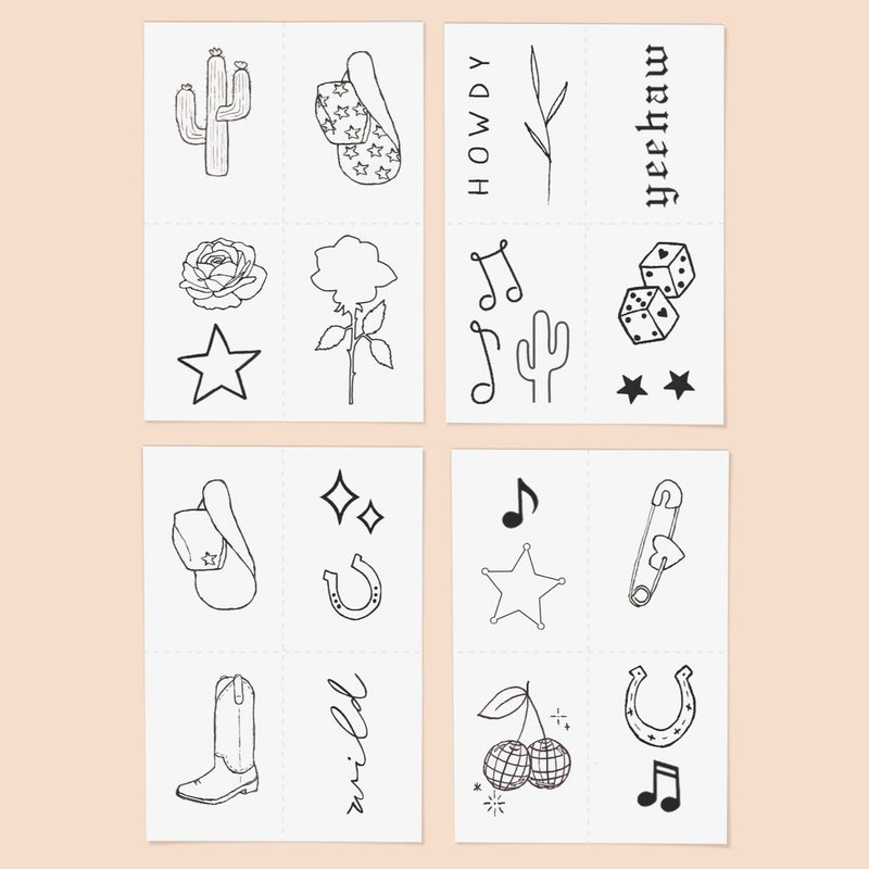 INKED by Dani temporary tattoo Disco cowgirl pack - Liberty in Love