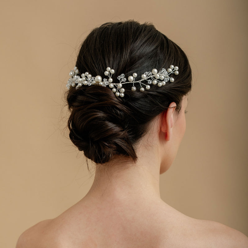 Adore clustered pearls and crystals hair vine - Liberty in Love