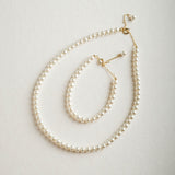 Alta pearl necklace and bracelet set (gold) - Liberty in Love