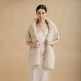 Faux fur bridal stole (biscuit cloud) - Liberty in Love