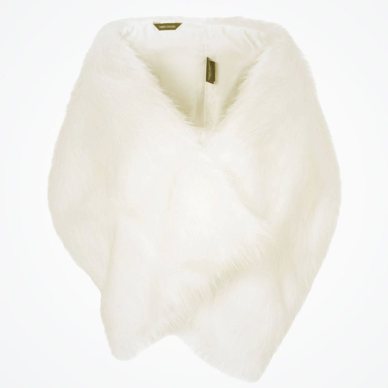 Faux fur pocket bridal stole (ivory whisper) - Liberty in Love