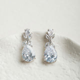 Flora crystal teardrop earrings (silver) - Liberty in Love