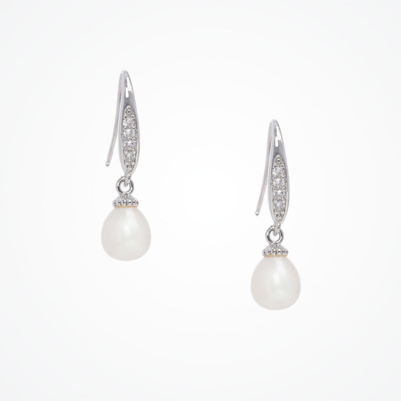 Freshwater pearl hook earrings (silver) - Liberty in Love