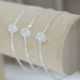 Infinite minimal pear zirconia chain bracelet (silver) - Liberty in Love
