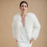 Ivory feather bridal jacket - Liberty in Love