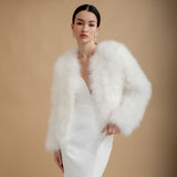 Ivory feather bridal jacket - Liberty in Love