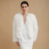 Ivory feather bridal jacket - Liberty in Love