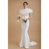 Ivory ostrich feather cape - Liberty in Love