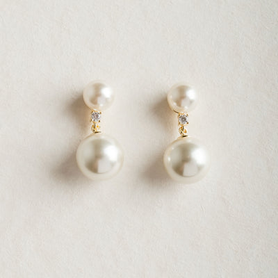 Jette double pearl earrings (gold) - Liberty in Love