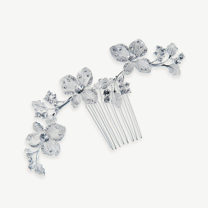 Peony crystal enamelled bridal comb - Liberty in Love