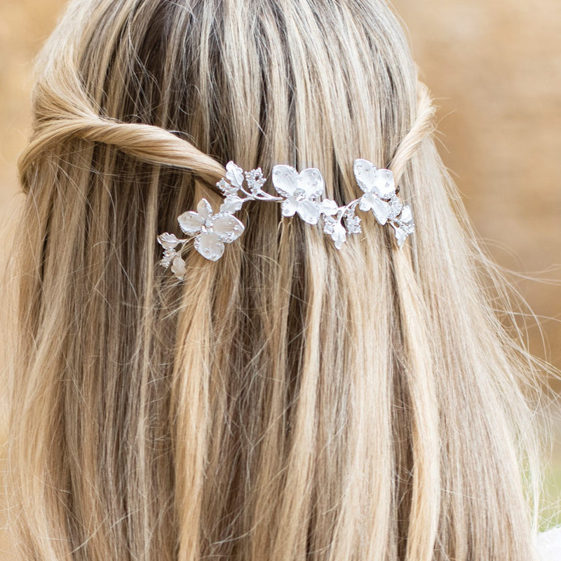 Peony crystal enamelled bridal comb - Liberty in Love