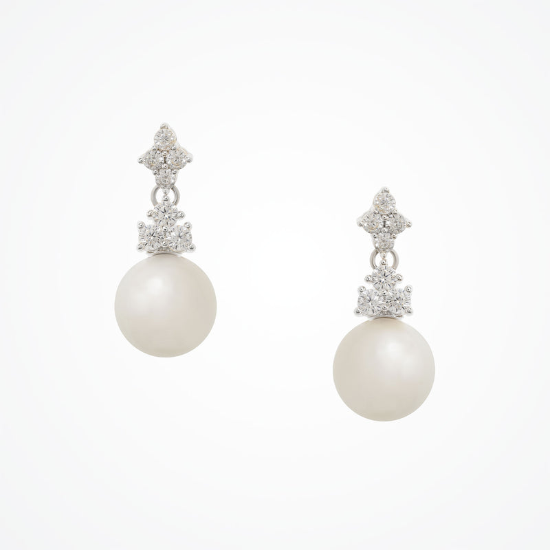 Riva pearl drop earrings (silver) - Liberty in Love