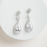 Scintillare CZ teardrop earrings (silver) - Liberty in Love