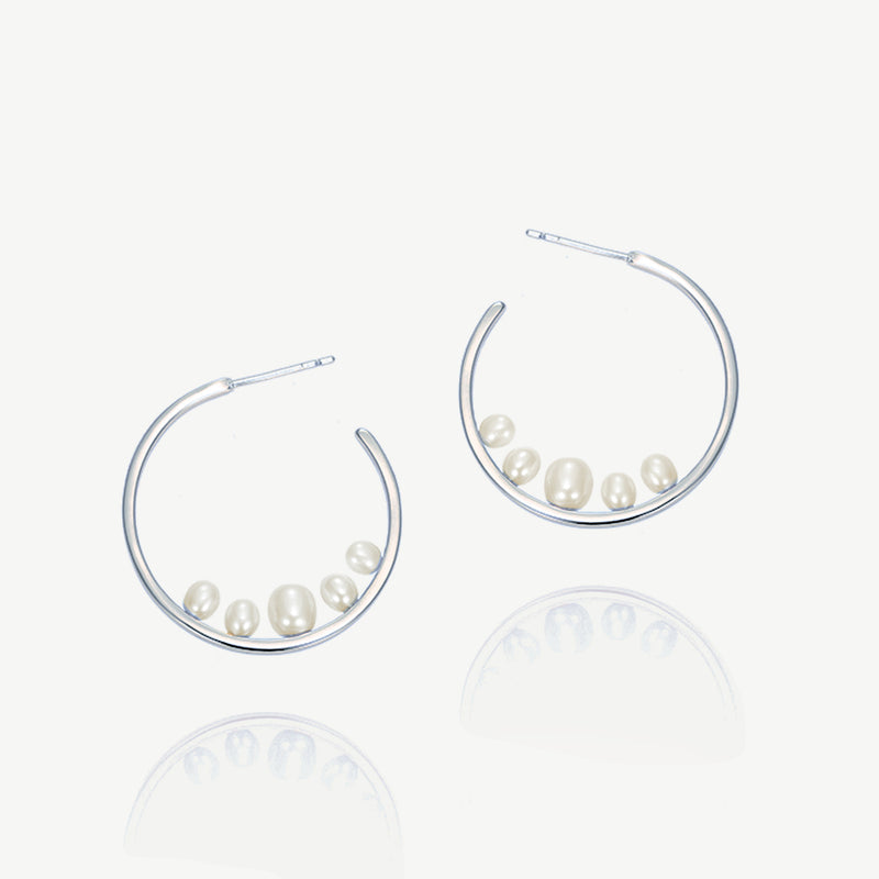 Sofia hoop pearl embellished earrings - Liberty in Love