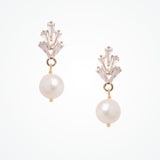 Sylvie deco fan pearl drop earrings (gold) - Liberty in Love