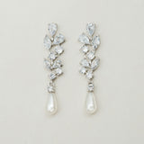 Verona crystal and teardrop pearl earrings