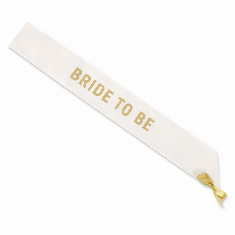 'Bride to be' cotton white & gold sash - Liberty in Love