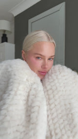 Dark ivory faux fur cropped bridal jacket