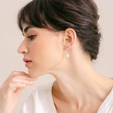 Baroque pearl small hoop earrings (silver) - Liberty in Love