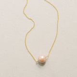 Luna single pearl chain choker necklace (dusky pink) - Liberty in Love