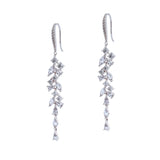 Sandringham statement crystal cluster drop earrings (silver) - Liberty in Love