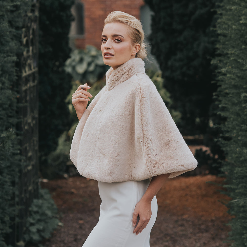 Almond faux fur cape | Bridal cape – Liberty in Love