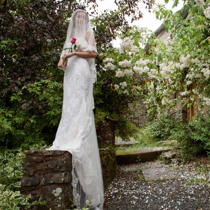 Knightsbridge beaded lace two tier veil - Liberty in Love