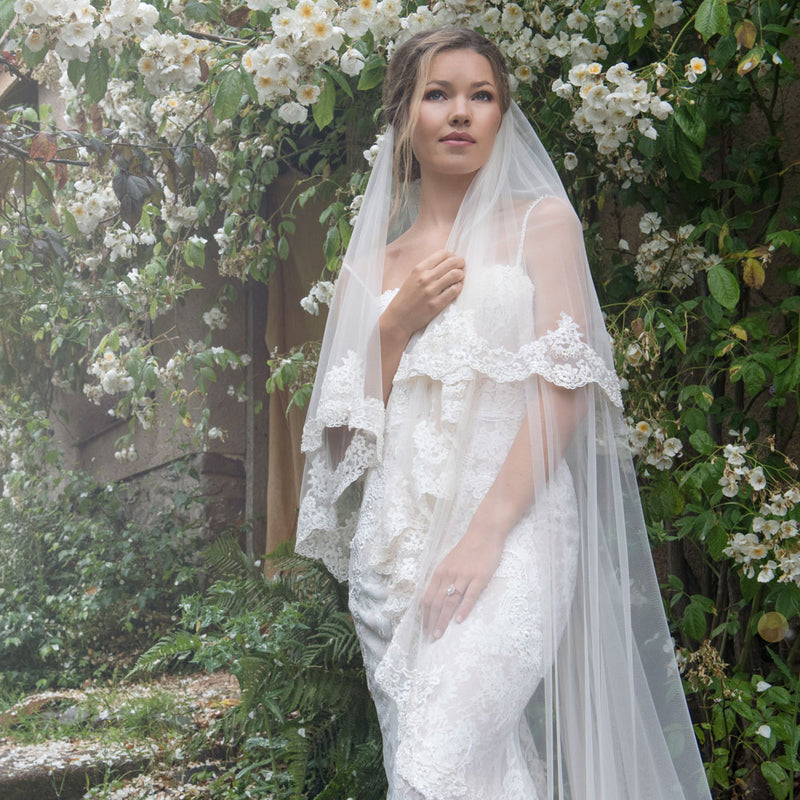 Knightsbridge beaded lace two tier veil - Liberty in Love