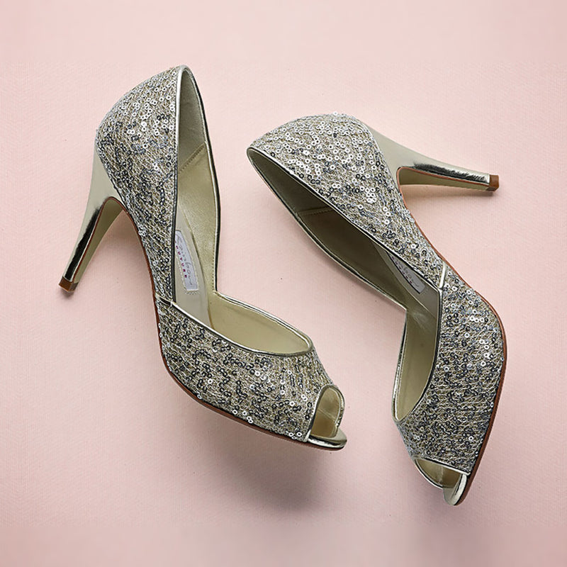 Tamara silver sequin peep-toes - Liberty in Love