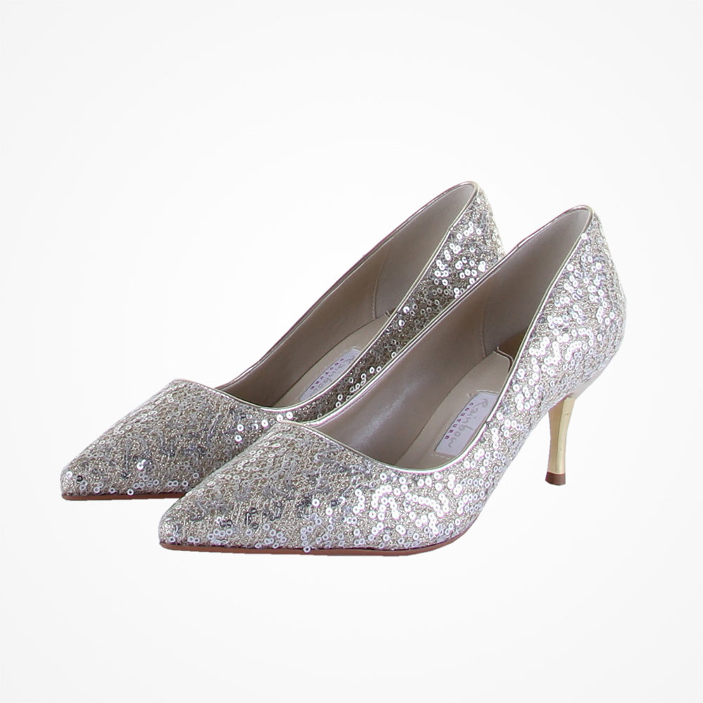 Silver sequin court shoes | Vita | Rainbow Club – Liberty in Love